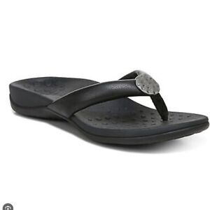 NWOB Vionic Lida Black Thong Sandals Shoes Size 7
